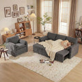 Tbfit Pull Out Sofa Bed with Chair, 3 in 1 Sleeper Sofa Couch with USB & Storage Chaise, Comfy Convertible Sleeper Sofas for Living Room, Small Spaces, Dark Gray