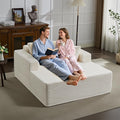 Oversized Chaise Lounge Chair Indoor 61" D x 54" W 2‑Person Comfy Cloud Boneless Couch Corduroy Foam No Assembly Required Sofa Bed with 4 Pillows & Armrests for Living Room & Bedroom