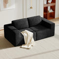 Vesgantti 80" Modular Sectional Sofa, Corduroy Cloud Couch with Deep Seating & Spring Support, 2 Seater Compact Modular Couch, Boneless Sectional Sofa for Small Spaces, No Assembly Required, Black