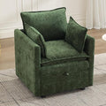 30" Cloud Modular Single Sofa Chair with Storage, Modern Upholstered Accent Chair Deep Seat, Chenille Reading Lounge Armchair for Living Room, Bedroom, Small Space, Green