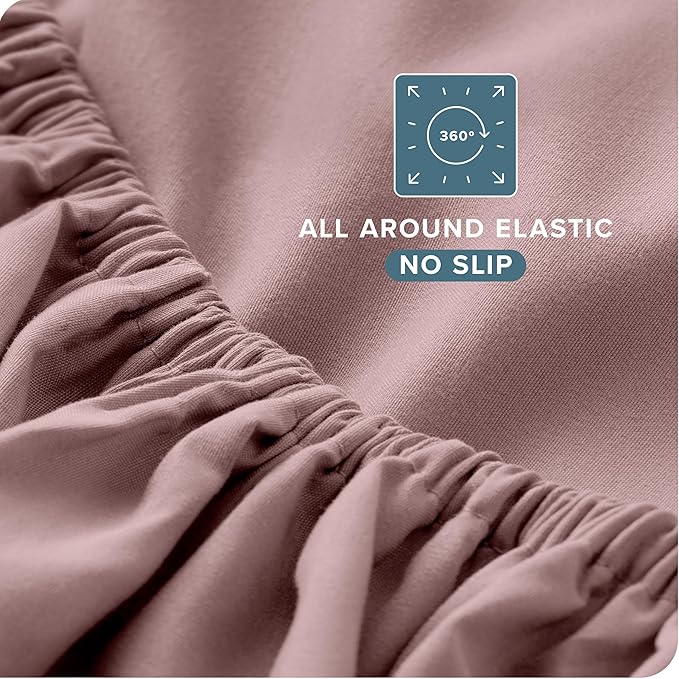 Bare Home Twin Sheet Set - 1800 Ultra-Soft Microfiber Twin Bed Sheets - Double Brushed - Deep Pockets - Easy Fit - 3 Piece Set - Bedding Sheets & Pillowcases (Twin, Mauve)