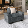 53.5'' Oversized Accent Chair, Chenille Single Seat Modular Sofa Chair with Wider Armrest and Pillow, Modern Cloud Deep Seat Armchair for Bedroom Living Room, Cyan