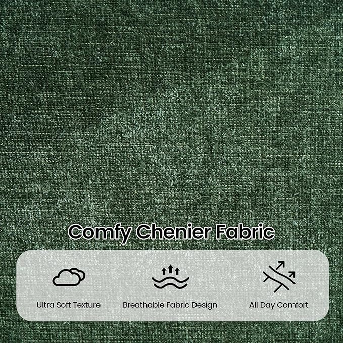 Sectional Couches for Living Room,85" L-Shaped Sofas,Modern Couch with Deep Seats & Chaise Longue,Removable Sofa Pillows Washable,Sofa for Apartments(Chenille,Green)