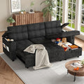 Garvee Couches for Living Room, 84'' Sofa Bed，l-Shaped Sectional Sleeper Sofa with Pull Out Bed，Reversible Storage Chaises， Hidden Storage Armrests，Cup Holders & USB Charging Ports