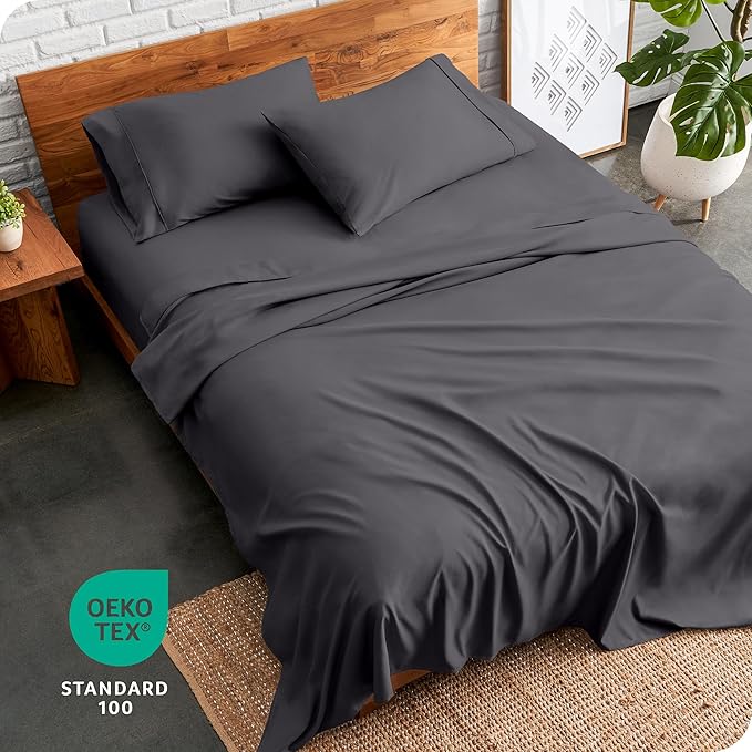 Bare Home Twin Sheet Set - 1800 Ultra-Soft Microfiber Twin Bed Sheets - Double Brushed - Deep Pockets - Easy Fit - 3 Piece Set - Bedding Sheets & Pillowcases (Twin, Forged Iron Grey)