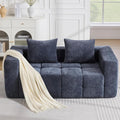 72" Loveseat Boneless Couch, Cloud Sectional Couch with Deep Seat, High-Density Memory Foam and Chaise, Love Seat Sofa, Boneless Couches for Living Room, No Assembly Required Tufted Sofa, Blue