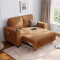 LINSY HOME Sectional Sleeper Sofa Pull Out Couches for Living Room (Brown, Pull Out Couch) | Pull Out Sofa Bed, Storage, USB Charging, Cup Holders, Plush Corduroy