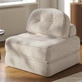 Dowinx Folding Sofa Bed with Pillow, Convertible Comfy Couch Bed for Adults Home Lounge and Gaming, Modern Comfortable Design for Apartment Living Room Bedroom, Single, Ribbed Velvet, White