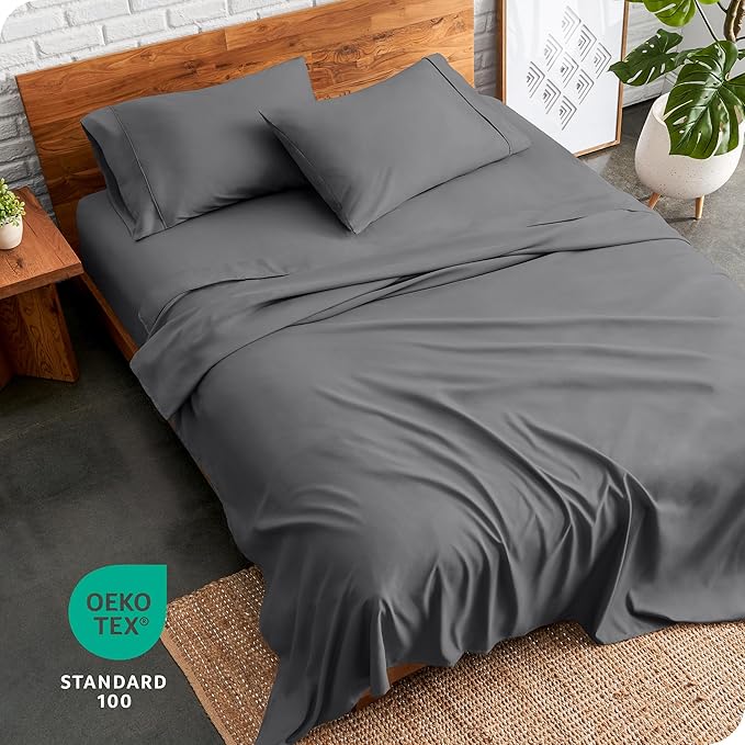 Bare Home Twin Sheet Set - 1800 Ultra-Soft Microfiber Twin Bed Sheets - Double Brushed - Deep Pockets - Easy Fit - 3 Piece Set - Bedding Sheets & Pillowcases (Twin, Grey)