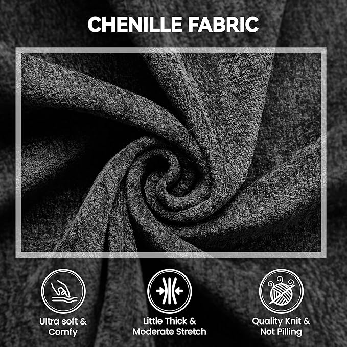 167'' Boneless Chenille U Shaped Couch, Oversized Modular Sectional 9 Seater Sofa, Modern Deep Seat Corner Cloud Compressed Couch, No Assembly Sleeper Sofa with Chaise for Living Room, Black