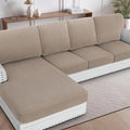 H.VERSAILTEX Sectional Couch Covers 1 Piece Chaise Slipcover L Shape Separate Cushion Couch Cover for Both Left/Right Sectional Couch (Seat Only: 1 Chaises, Sand)