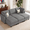 Belffin 84.3" Modular Sectional Sofa 6 Seats Sleeper Sofa Washable Sectional Couches for Living Room Comfy Couches with Storage Seat Couch Sofas with Chaise,Grey