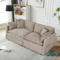 Setawix Chenille Loveseat Sofa Couch with Deep Seat,Large 2 Seater Cloud Couches for Living Room,77.16" Roomy Cloud Sofas,Modular Sectional 2 Seat Sofa with Pillows for Bedroom. (Coffee, 2 Seater)