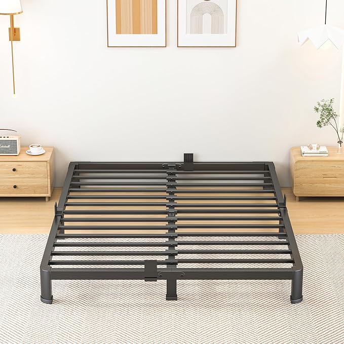 Superay 10 Inch King Size Metal Platform Bed Frame with Round Corners, Storage Space Under High Bed Frame-Heavy Duty Steel Slats Support, Noise Free - Easy Assembly - No Box Spring Needed