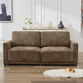 77.4" Chenille Modular Loveseat Oversized Upholstered 2 Seater Sectional Sofa with Thickened Cushions, Easy Assembly, Modern Comfy Love Seat Couch for Living Room, Brown