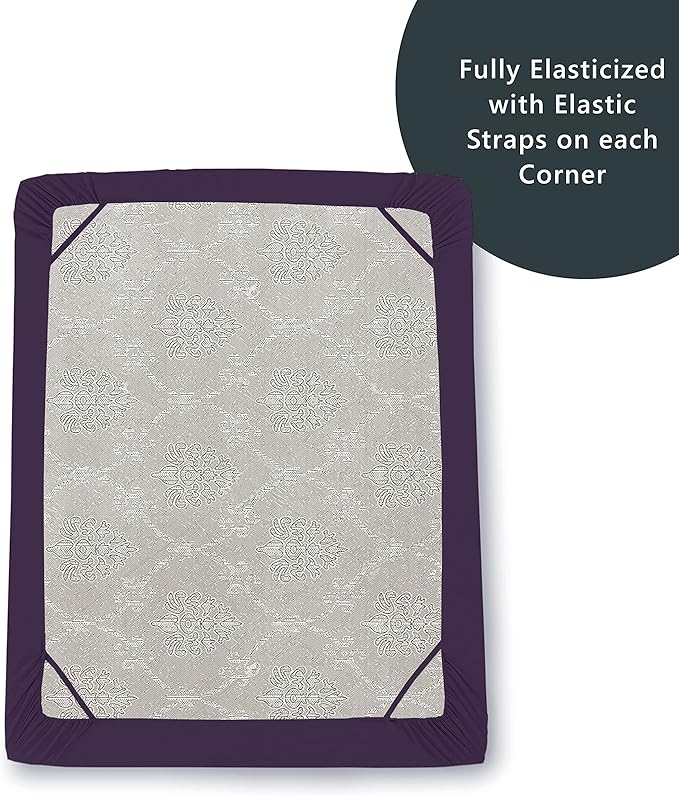 Elegant Comfort 1500 Premium Hotel Quality 18-21 Inches Deep - Extra Deep Pocket Single Fitted Sheet for High Mattress, Luxury and Softest, Smart Pocket - Wrinkle Free, King, Purple