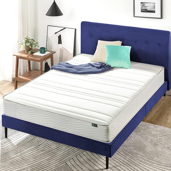 Zinus 8 Inch Foam and Spring Mattress, Twin, CertiPUR-US Certified Foams, Mattress in A Box, White