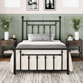 Allewie 14 Inch Twin Size Metal Platform Bed Frame with Victorian Vintage Headboard and Footboard/Mattress Foundation/Under Bed Storage/No Box Spring Needed/Easy Assembly/Noise Free/Black