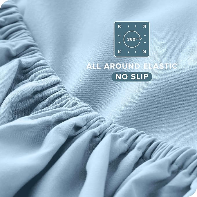 Bare Home Twin XL Sheet Set - 1800 Ultra-Soft Microfiber Twin Extra Long Bed Sheets - Double Brushed - Deep Pockets - Easy Fit - 3 Piece Set - Bedding Sheets & Pillowcases (Twin XL, Light Blue)