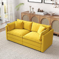 Setawix Chenille Loveseat Sofa Couch with Deep Seat,Large 2 Seater Cloud Couches for Living Room,77.16" Roomy Cloud Sofas,Modular Sectional 2 Seat Sofa with Pillows for Bedroom. (Yellow, 2 Seater)