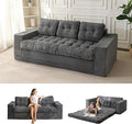 MAXYOYO Convertible Sofa Bed, Pull Out Oversized Loveseat Sleeper Sofa, 2 in 1 Folding Couch Bed, Fold Out Floor Couch with Pillows for Living Room Bedroom Lounge, Dark Grey