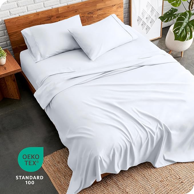 Bare Home Split Queen Sheet Set - 1800 Ultra-Soft Microfiber Bed Sheets - Double Brushed - Deep Pockets - Easy Fit - 5 Piece Set - Bedding Sheets & Pillowcases (Split Queen, White)