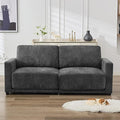 77.4" Chenille Modular Loveseat Oversized Upholstered 2 Seater Sectional Sofa with Thickened Cushions, Easy Assembly, Modern Comfy Love Seat Couch for Living Room, Grey
