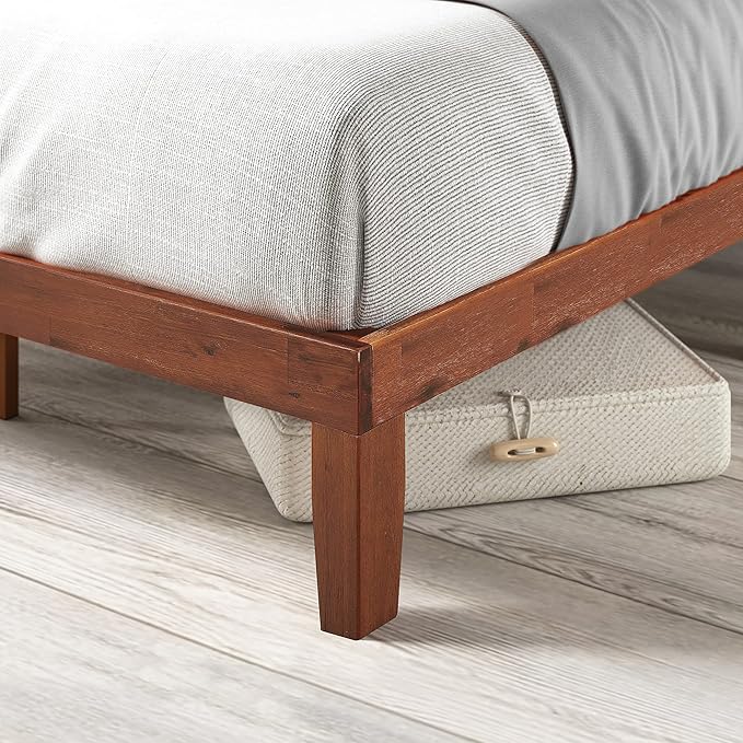 Zinus Wen Wood Platform Bed Frame/Solid Wood Foundation/Wood Slat Support/No Box Spring Needed/Easy Assembly, Queen