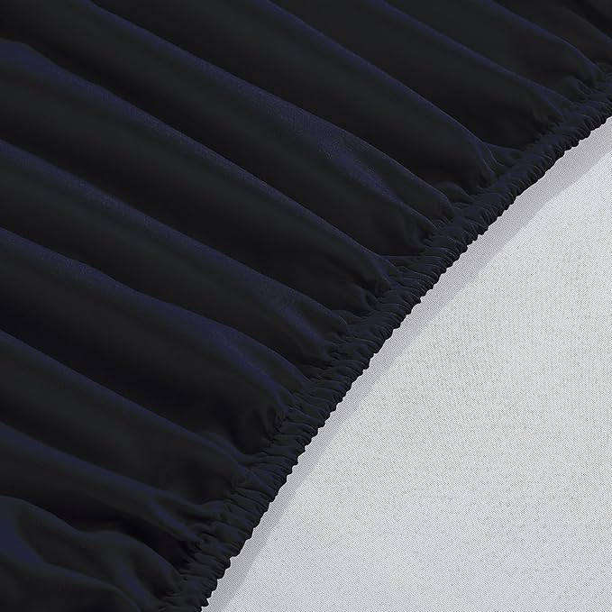 Elegant Comfort 1500 Premium Hotel Quality 18-24 Inches Deep - Extra Deep Pocket Single Fitted Sheet for High Mattress, Luxury and Softest, Smart Pocket - Wrinkle Free, California King, Black