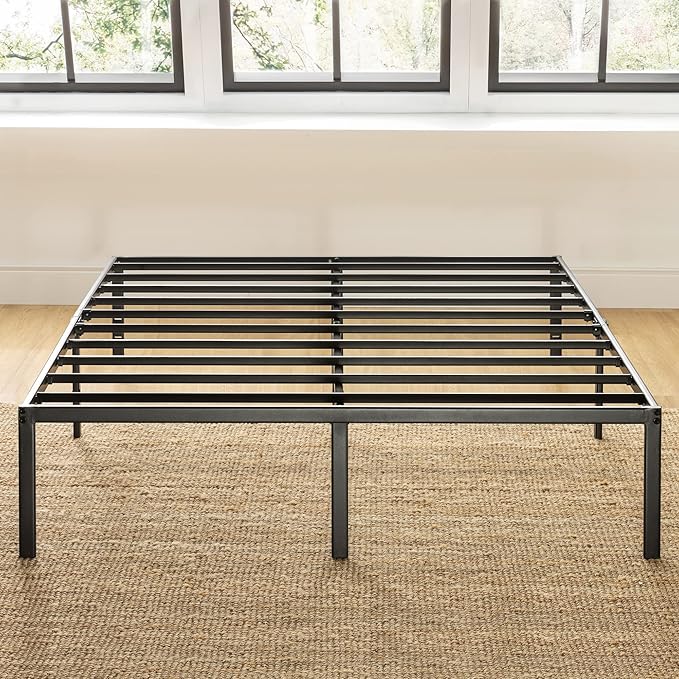 Best Price Mattress Full 18 Inch Black Metal Platform Bed Frame