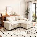 PHI VILLA Cloud Modular Couches Sets, 87.5" Sectional Loveseat Sofa with 1 Movable Ottoman, 3-Seater Comfy Couches for Living Room Apartment, Chenille Fabric, Beige