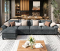 L Shaped Modular Cloud Couch, 157.5'' Oversized Chenille Sectional Sofa with Wider Armrest and Ottoman, Upholstered 5-Seat Modern Deep Seat for Bedroom Living Room, Cyan