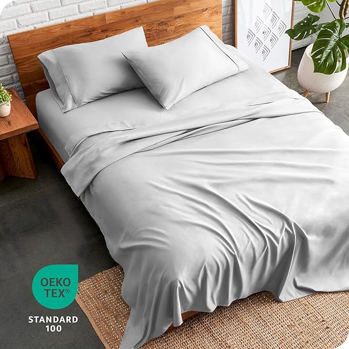 Bare Home Twin XL Sheet Set - 1800 Ultra-Soft Microfiber Twin Extra Long Bed Sheets - Double Brushed - Deep Pockets - Easy Fit - 3 Piece Set - Bedding Sheets & Pillowcases (Twin XL, Cloud Grey)