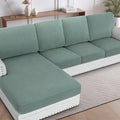 H.VERSAILTEX Sectional Couch Covers 4 Pieces Sofa Seat Cushion Covers L Shape Separate Cushion Couch Chaise Cover for Both Left/Right Sectional Couch (Seat Only: 1 Chaise + 3 Sofa, Sage)