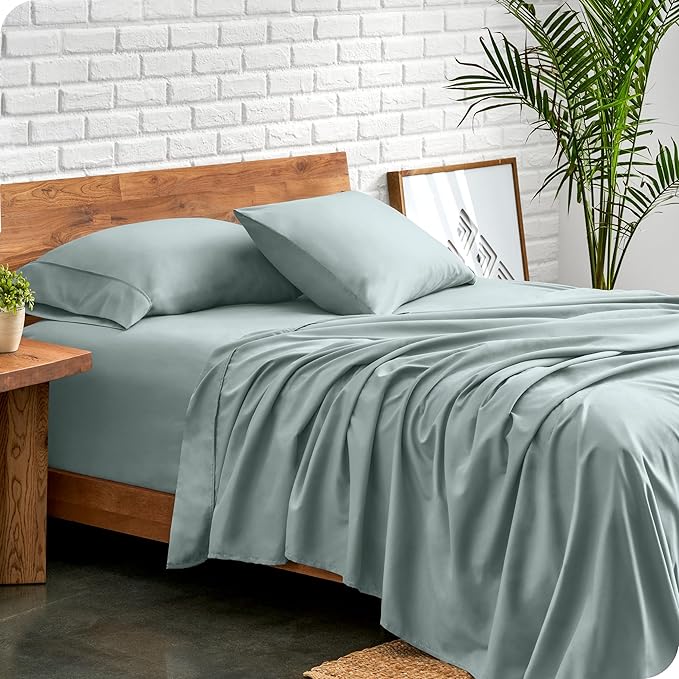 Bare Home Twin XL Sheet Set - 1800 Ultra-Soft Microfiber Twin Extra Long Bed Sheets - Double Brushed - Deep Pockets - Easy Fit - 3 Piece Set - Bedding Sheets & Pillowcases (Twin XL, Sea Spray)