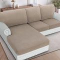 H.VERSAILTEX Backrest Cushion Covers Sectional Couch Back Cushion Covers for Sectional Sofa Set for Both Left/Right Couch (Back Only: 1 Chaise + 2 Sofa, Sand)