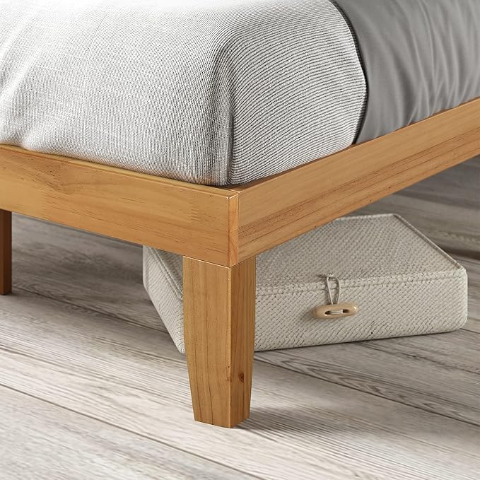 ZINUS Moiz Wood Platform Bed Frame / Wood Slat Support / No Box Spring Needed / Easy Assembly, Natural, King