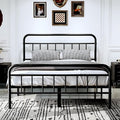 14Inch Metal Bed Frame,Full Size Bed Frame with Upholstered Headboard,Heavy Duty Sturdy Mattress Foundation,Easy Assembly,No Box Spring Needed,Black-Full