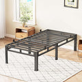 ROIL 14 Inch Twin Size Bed Frame, Double Layer Metal Bed Frame with Round Corner Legs, 4000LBS Bed Frame & Box Spring 2 in 1 Platform with Headboard Holes Mattress Baffles, Noise-Free Easy Assembly