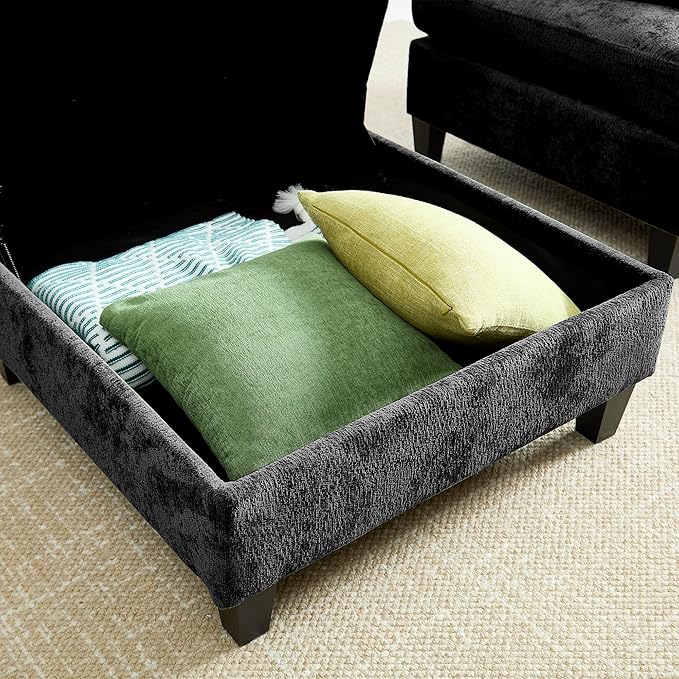 Luxe Oversized Modular Sectional Sofa, Modern Chenille Convertible Sleeper Sofa with Storage Ottoman, Comfy Deep Seat U-Shaped Cloud Couch for Living Room（Dark Grey，6-Seater + 1*Ottoman）