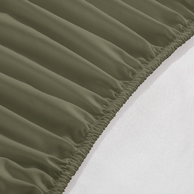 Elegant Comfort 1500 Premium Hotel Quality 18-24 Inches Deep - Extra Deep Pocket Single Fitted Sheet for High Mattress, Luxury and Softest, Smart Pocket - Wrinkle Free, California King, Green