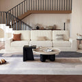 Modular Sectional Sofa, 120.47" Modern Cloud Couch Sectional Sofa with L-Shaped Chaise Comfy Corduroy Fluffy Couch with Deep Seat Boneless Couches for Living Room Bedroom, White