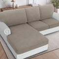 H.VERSAILTEX Backrest Cushion Covers Sectional Couch Back Cushion Covers for Sectional Sofa Set for Both Left/Right Couch (Back Only: 1 Chaise + 2 Sofa, Taupe)