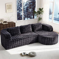 Hobestluk 96" Cloud Sectional Couch Modern Boneless Couch 3 Seater with Oversized Chaise L Shaped Modular Sofa Couches for Living Room Apartment No Assembly Required (Bubble Grey, Right Facing Chaise)