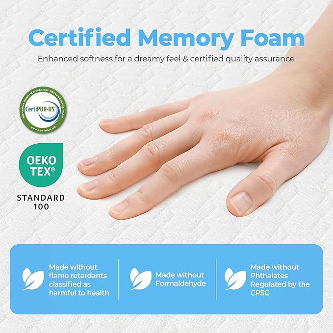 Neo Sleep 10 Inch Queen Cooling Gel Memory Foam Medium Firm Mattress Cool Sleep Pressure Relief CertiPUR-US Certified Foam, Mattress-in-a-Box Kids and Adults No Fiberglass (Queen, 10 in)
