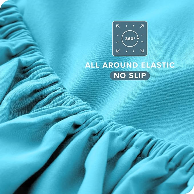 Bare Home Twin XL Sheet Set - 1800 Ultra-Soft Microfiber Twin Extra Long Bed Sheets - Double Brushed - Deep Pockets - Easy Fit - 3 Piece Set - Bedding Sheets & Pillowcases (Twin XL, Aqua)