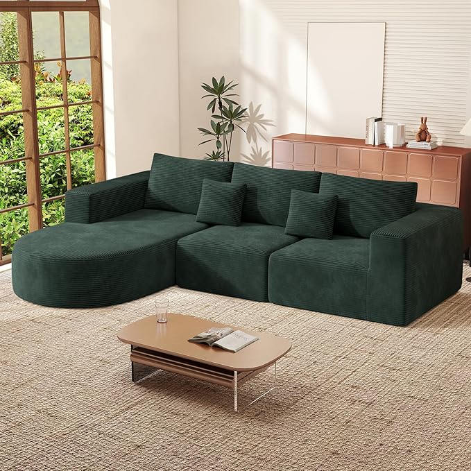 Boneless Couches for Living Room,Cloud Sectional Couch with L-Shape Chaise,Modern Modular Sofa with Deep Seat Upholstered Comfy Couches for Bedroom,No Assembly Required,1PCS