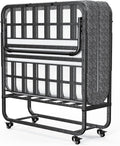 AbyssZen Twin Size Folding Bed with Mattress, 75" x 38" RollawayBed Guest Foldable for Adults, Portable Extra Bed with Memory Foam Mattress, Space-Saving Fold Up for Easy Storage