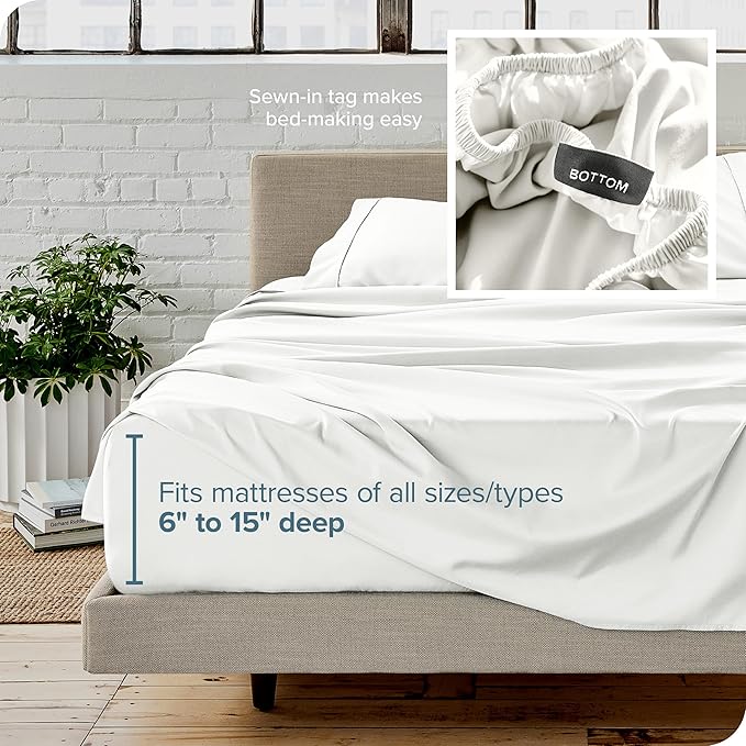 Bare Home Full Sheet Set - 1800 Ultra-Soft Microfiber Full Bed Sheets - Double Brushed - Deep Pockets - Easy Fit - 4 Piece Set - Bedding Sheets & Pillowcases (Full, Cream)