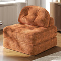 Dowinx Folding Sofa Bed with Pillow, Convertible Comfy Couch Bed for Adults Home Lounge and Gaming, Modern Comfortable Design for Apartment Living Room Bedroom, Single, Smooth Velvet, Amber Brown